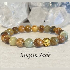 8mm Xiuyan Jade Gemstone Bracelet